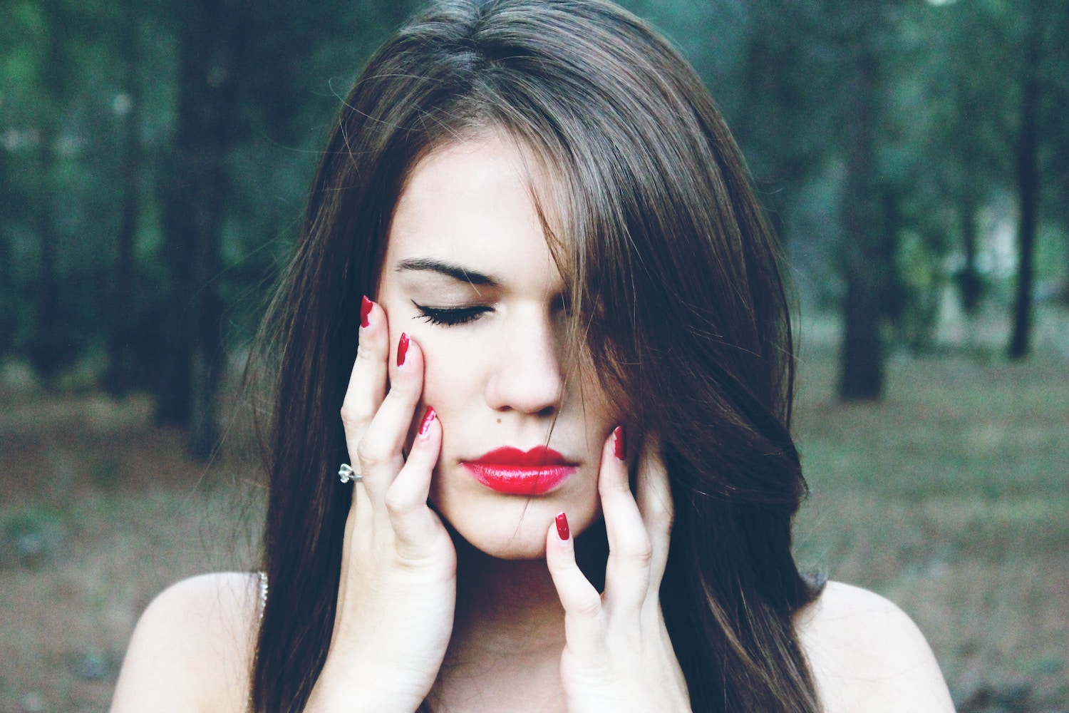 Woman in pain toothache Ouch